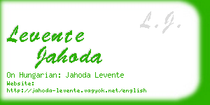 levente jahoda business card